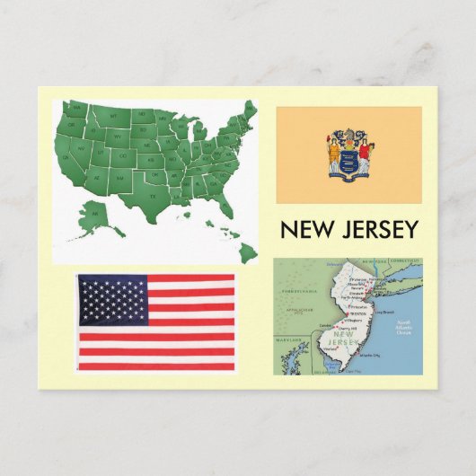 New Jersey, Verenigde Staten Briefkaart (Voorkant)
