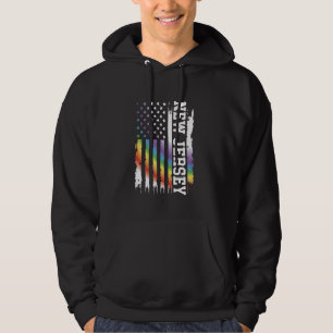 New Jersey Verenigde Staten Distressed Rainbow W U Hoodie