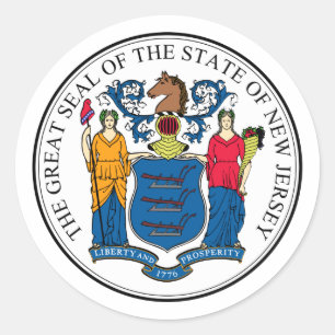 New Jersey, Verenigde Staten van Amerika Ronde Sticker
