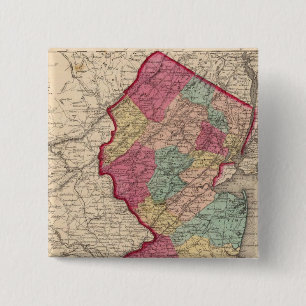 New Jersey Vierkante Button 5,1 Cm