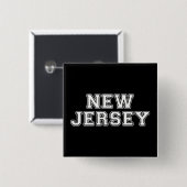 New Jersey Vierkante Button 5,1 Cm (Voorkant /achterkant)