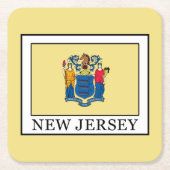 New Jersey Vierkante Kartonnen Onderzetter (Voorkant)
