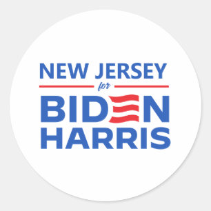New Jersey voor Biden Harris Ronde Sticker