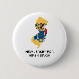 NEW JERSEY VOOR Hirsh Singh GOVERMOR Button