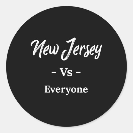 New Jersey Vs Everyone  Ronde Sticker (Voorkant)