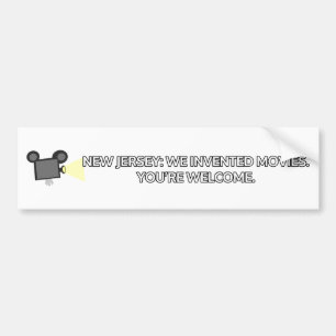 New Jersey: We hebben films uitgevonden. Bumpersticker