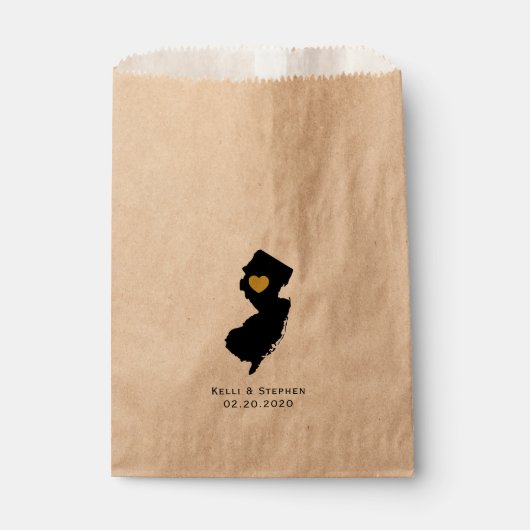 New Jersey Wedding Favor Treat Sacks, Sacs cadeaux (Devant)