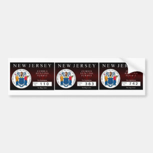 New Jersey Zombie Hunting Permit Bumpersticker