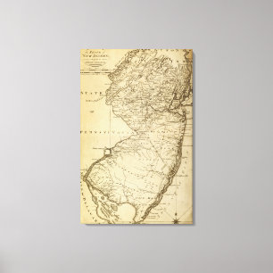 New JerseyPanoramic MapNew Jersey Canvas Afdruk
