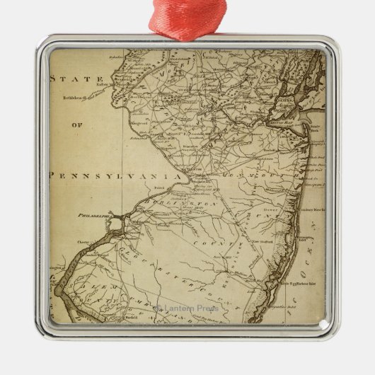 New JerseyPanoramic MapNew Jersey Metalen Ornament (Voorkant)