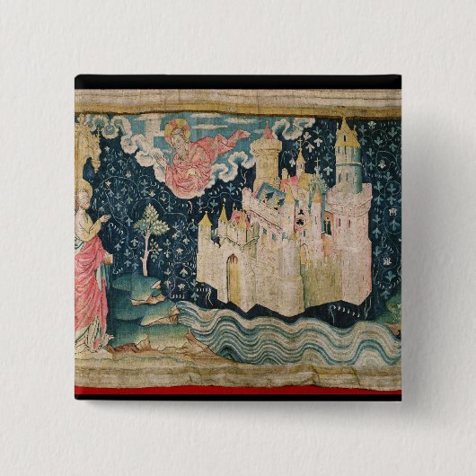 New Jerusalem Vierkante Button 5,1 Cm (Voorkant)