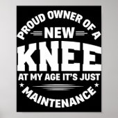 New Knee Replacement Surgery Get Well Recovery Gag Poster (Voorkant)