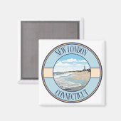 New Londen, Connecticut Magneet (Voorkant / Achterkant)