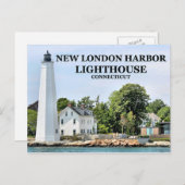 New London Harbour Lighthouse, Connecticut Briefka Briefkaart (Voorkant / Achterkant)