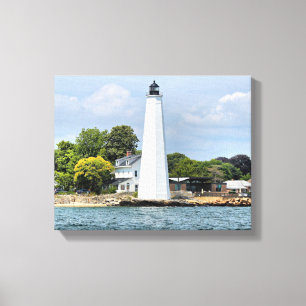 New London Harbour Lighthouse CT Wrapped Canvas Afdruk