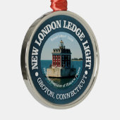 New London Ledge Light Metalen Ornament (Rechts)