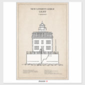 New London Ledge Vuurtoren - Connecticut - SBD Sticker (Vel)