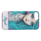 New London Princess met Turquoise Hair en Eyes Case-Mate iPhone Case (Achterkant (Horizontaal))