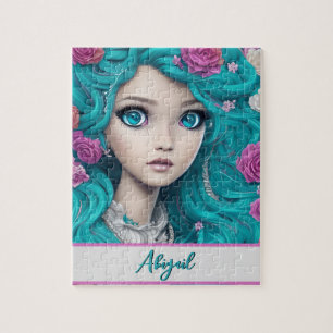 New London Princess met Turquoise Hair en Eyes Legpuzzel