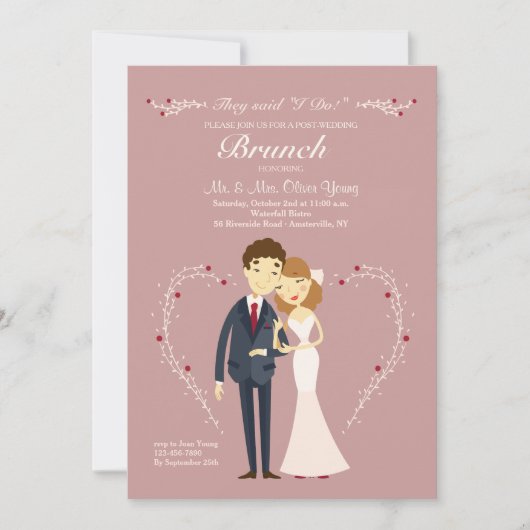 New Love Post Wedding Brunch Uitnodiging (Voorkant)