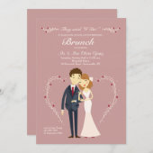 New Love Post Wedding Brunch Uitnodiging (Voorkant / Achterkant)