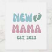 New Mama 2023 - New Mom - Étiquette de vin (Étiquettes simples)