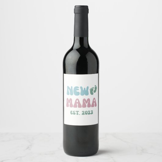 New Mama 2023 - New Mom - Étiquette de vin (Devant)