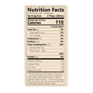 New Maple Syrup Nutrition Facts Goldenrod Labels