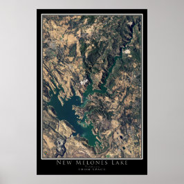 New Melones Lake California Satellite Poster Map