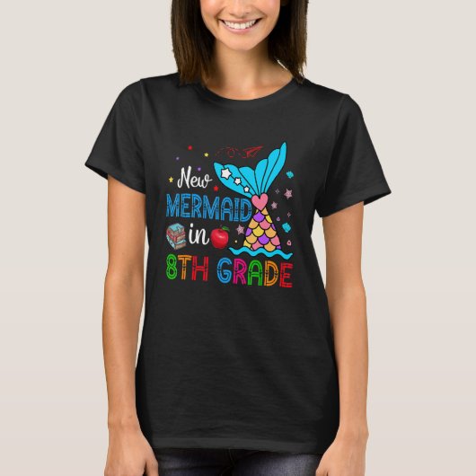 New Mermaid In 8th Grade Matching Mermaid Student T-shirt (Voorkant)
