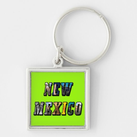 New Mexico Afbeelding Tekst Sleutelhanger (Voorkant)