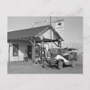 New Mexico-benzinestation, 1936 Briefkaart
