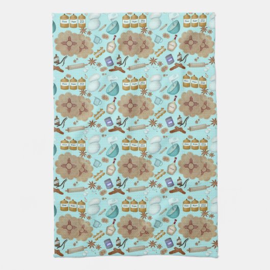 New Mexico Biscochito Cookies Zia Sun Theedoek (Verticaal)