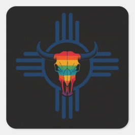 New Mexico Blauw Vierkante Sticker