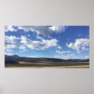 New Mexico Blue Sky Vreedzame Wolken Fotografie Poster
