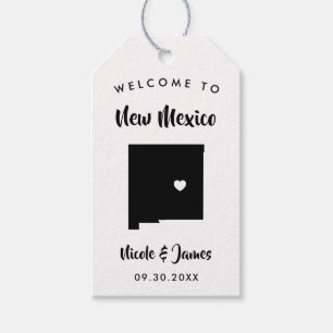 New Mexico bruiloft welkomsttas Labels, kaart Cadeaulabel