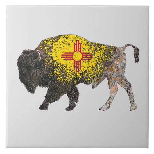 New Mexico Buffalo Spirit Tegeltje (Voorkant)