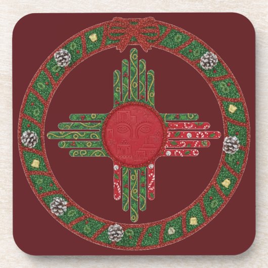 New Mexico Christmas  Bier Onderzetter (Voorkant)