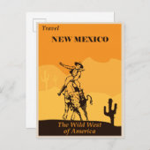 New Mexico  Cowboy Reizen Briefkaart (Voorkant / Achterkant)