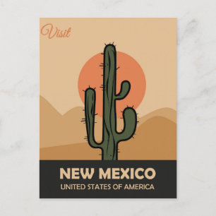  New Mexico Desert Cactus Travel Briefkaart