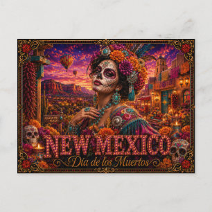 New Mexico Día de los Muertos Retro Briefkaart