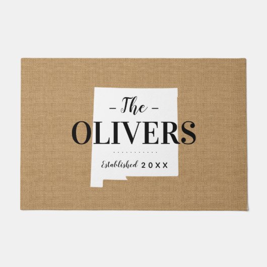 New Mexico Familie Monogram Staat Deurmat (Voorkant)