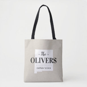 New Mexico Family Monogram State Canvas tas