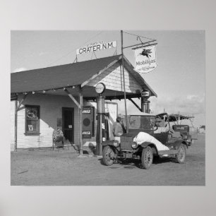 New Mexico Filling Station, 1936. foto Poster