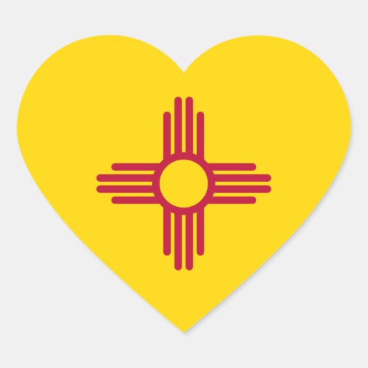 New Mexico Flag Heart Sticker (Voorkant)
