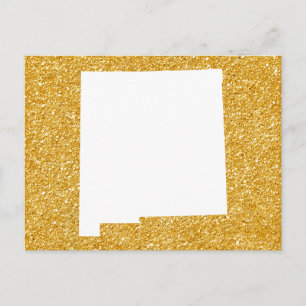 New Mexico in White en Gold Glitter Briefkaart