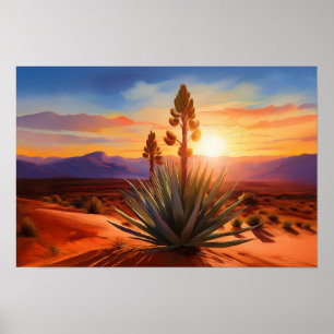 New Mexico Land Of Enchantment Yucca Woestijn Poster