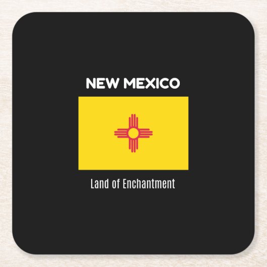 New Mexico, land van aankomst Vierkante Kartonnen Onderzetter (Voorkant)