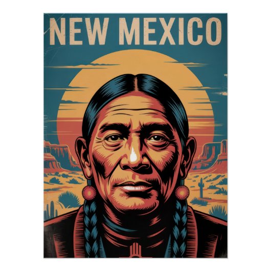 New Mexico Native Symbol Desert Sunset Perfect Poster (Voorkant)