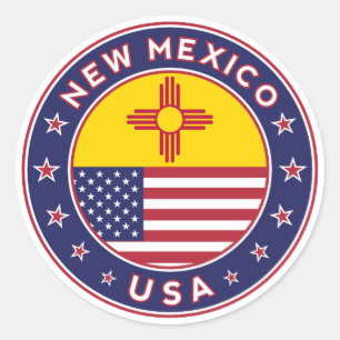 New Mexico, New Mexico sticker, telefooncase Ronde Sticker